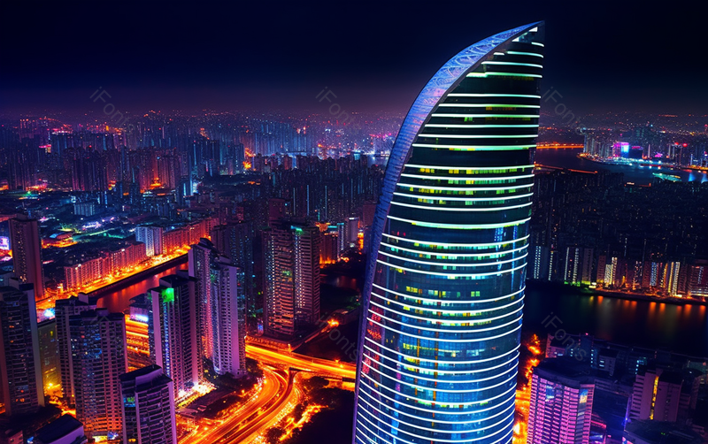 航拍厦门双子塔夜景,高清,摄影图,摄影图片,图片大全,摄影图免费下载